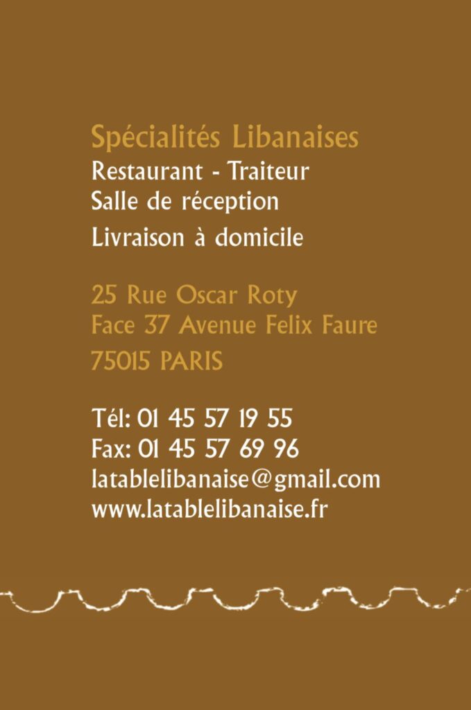 la table Libanaise restaurant Paris 15 aventureculinaire.fr 1