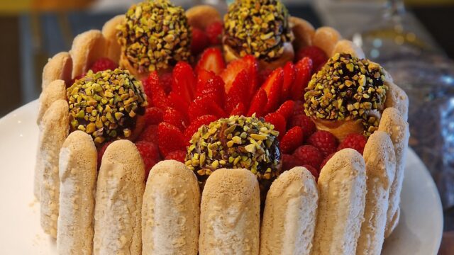 Davisto restaurant Italien a Nice charlotte aux fraises