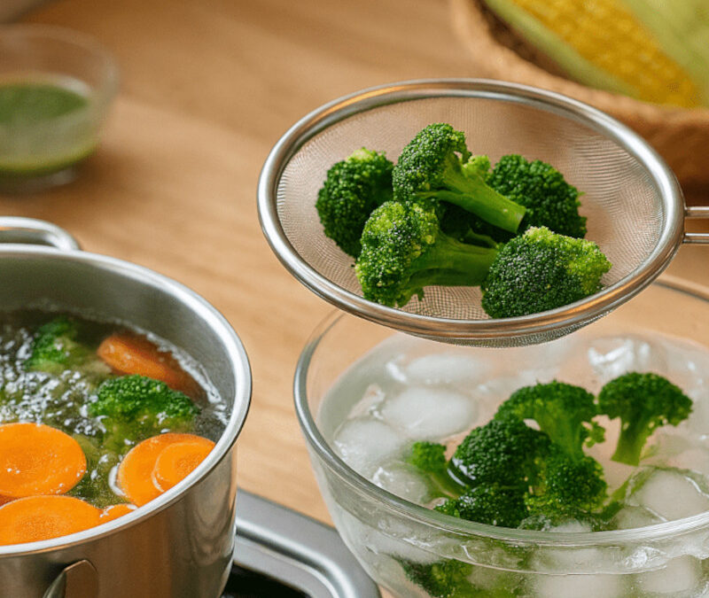 Cuisson des légumes à point : maîtriser la technique du « blanchir-refroidir » pour des couleurs éclatantes