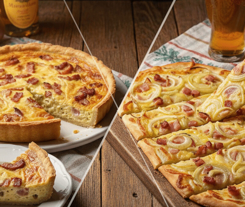La guerre des tartes : Les 5 secrets qui séparent la vraie quiche Lorraine de la tarte flambée Alsacienne