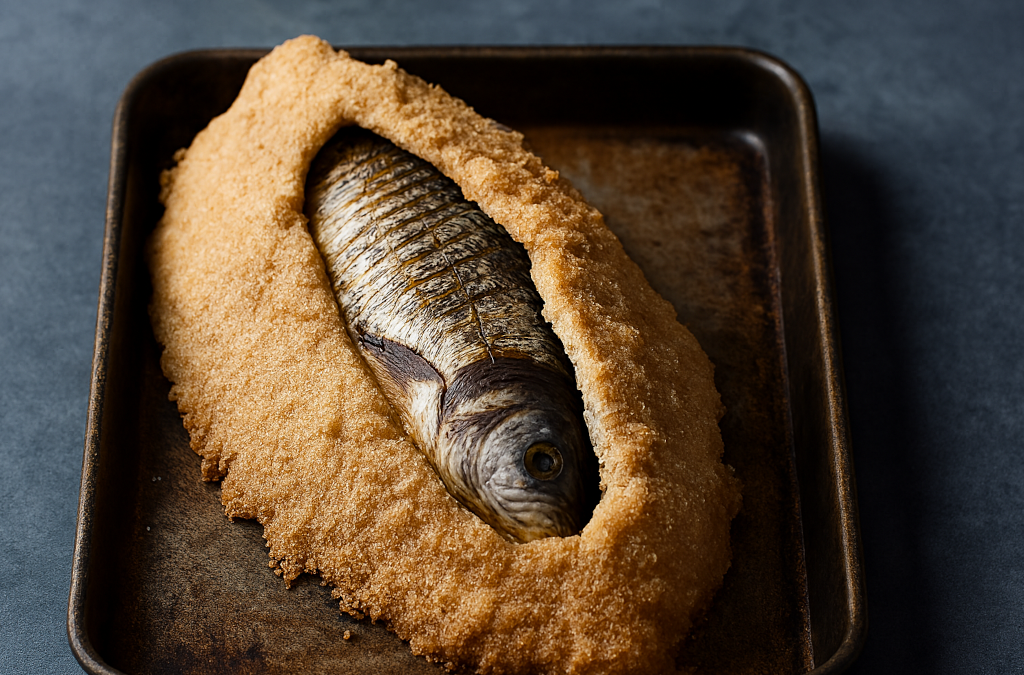 Le bar en croûte de sel : histoire, technique et précision d’une cuisson ancestrale et spectaculaire