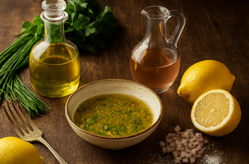 Les vinaigrettes françaises : équilibre entre acidité, gras et aromates