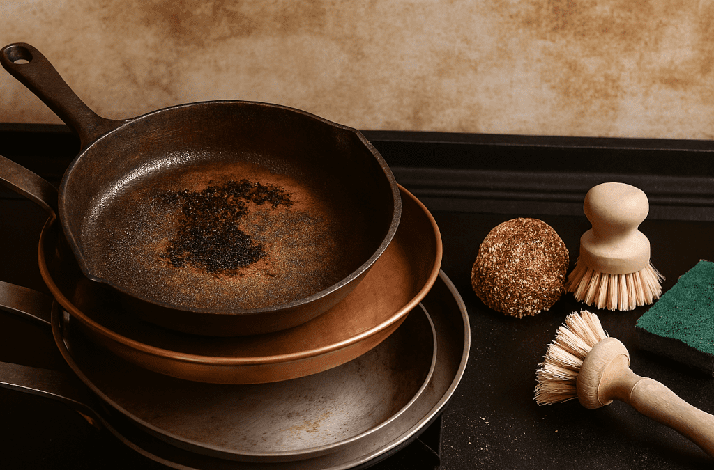 Pourquoi ma poêle attache ? L’histoire et l’entretien de la fonte, du cuivre et de l’inox