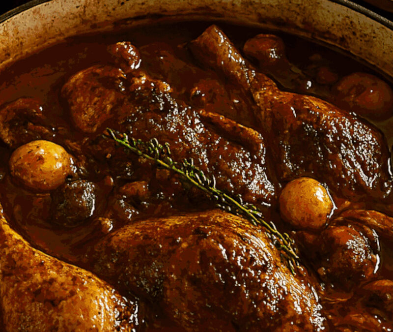 Le coq au vin : L&rsquo;art suprême du mijotage à la Française (Recette incontournable)