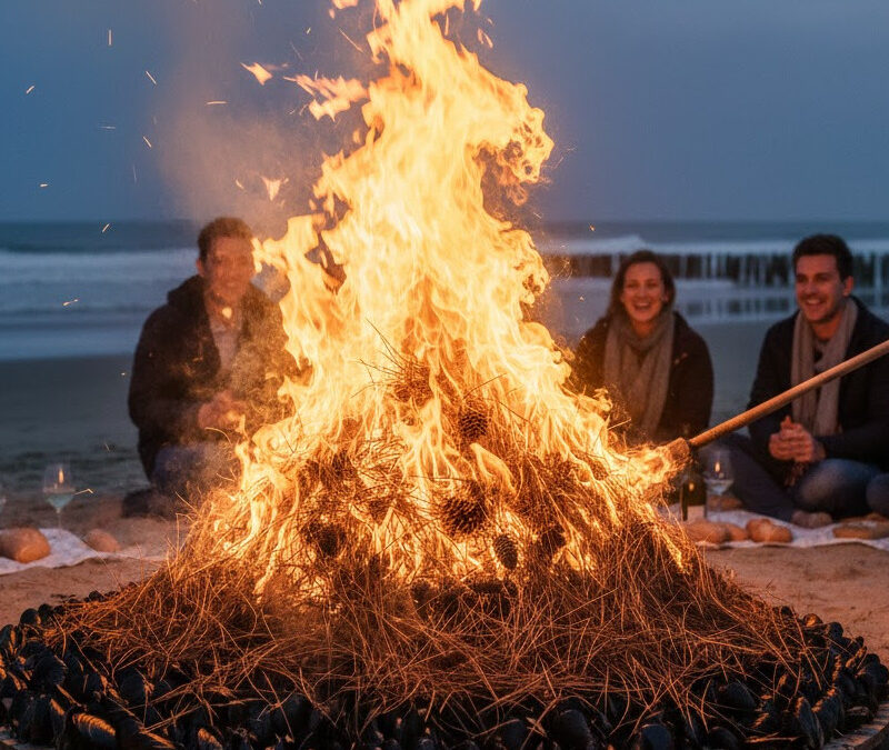 La terrée, éclade ou églade de moules : L&rsquo;art ancestral de la cuisson aux aiguilles de pin