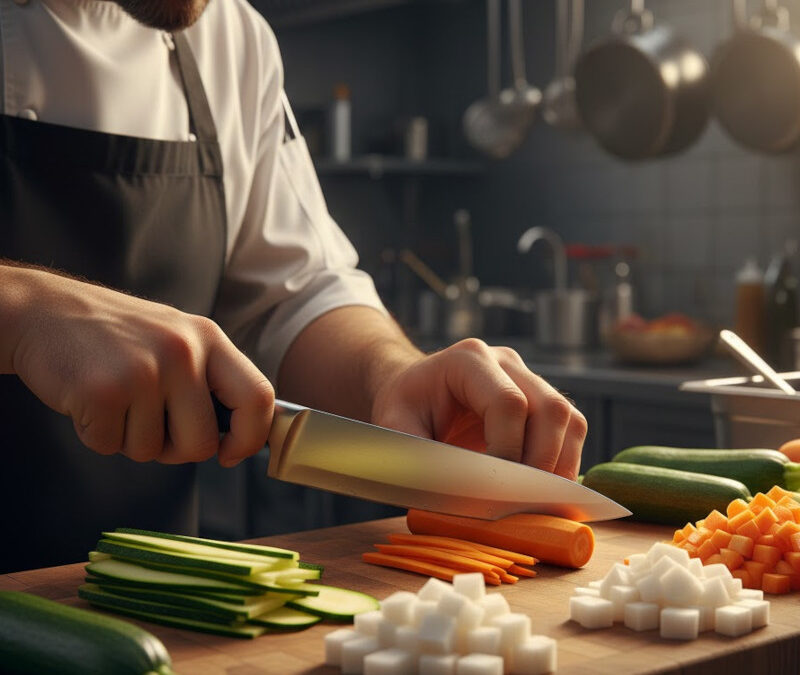 Maîtriser le couteau de chef : La prise en main et la « griffe » pour une découpe sécurisée et éfficace