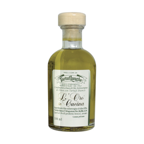 Condiment à base d'Huile d'Olive vierge extra et de Truffe blanche (Tuber magnatum Pico) aromatisée