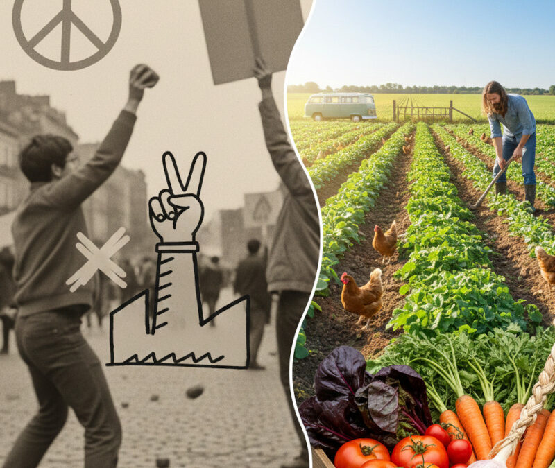 Mai 68 : Comment une révolution étudiante a façonné votre assiette Bio d&rsquo;aujourd&rsquo;hui