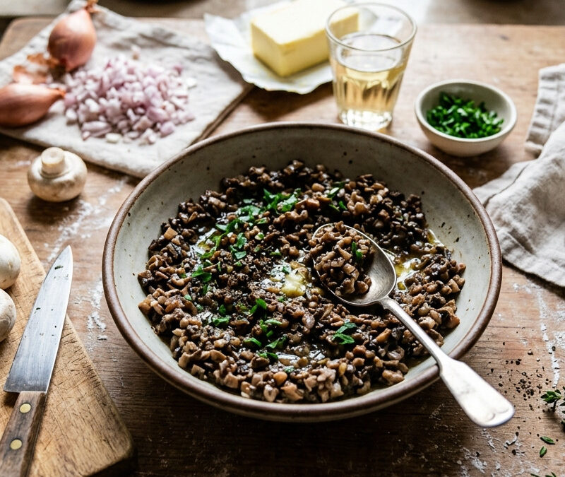 La duxelles de champignons : Technique, précision et concentré de saveurs