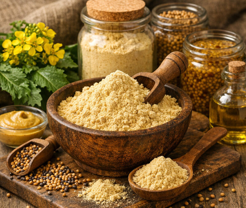 Farine de moutarde : Secrets de fabrication, usages culinaires et bienfaits d’un trésor gastronomique