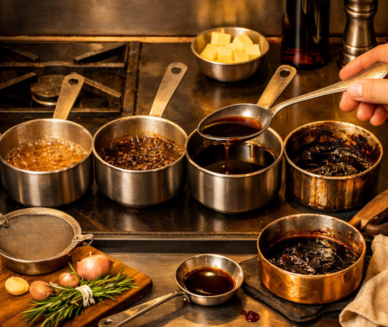 Le secret de la sauce reduite au miroir, jusqu ou pousser la reduction d un jus avant qu il ne brule
