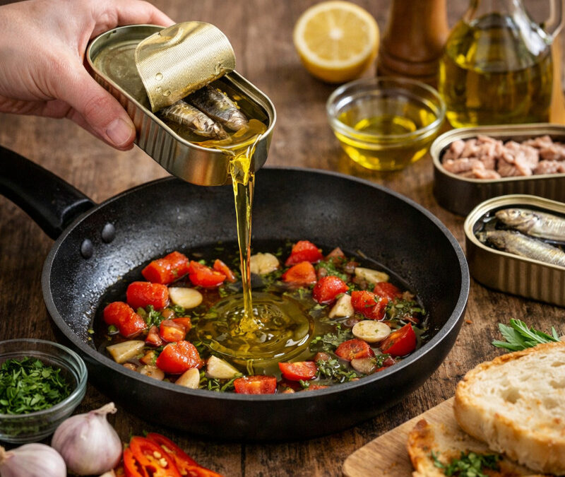 Peut-on cuisiner avec l&rsquo;huile des boîtes de conserve ?