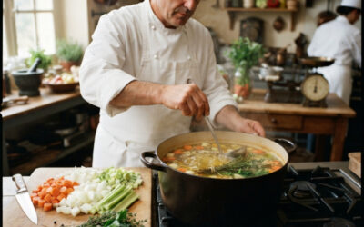 Comment préparer un bouillon de légumes selon les techniques d’Escoffier