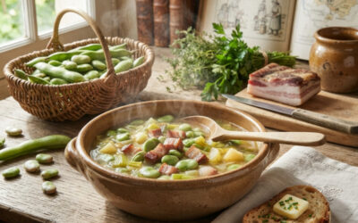 Soupe de fèves limousine : Une cuisine de printemps entre potager, lard et mémoire paysanne