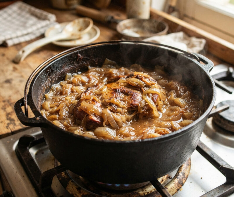 La caghuse, la rouelle picarde qui mijote dans les oignons