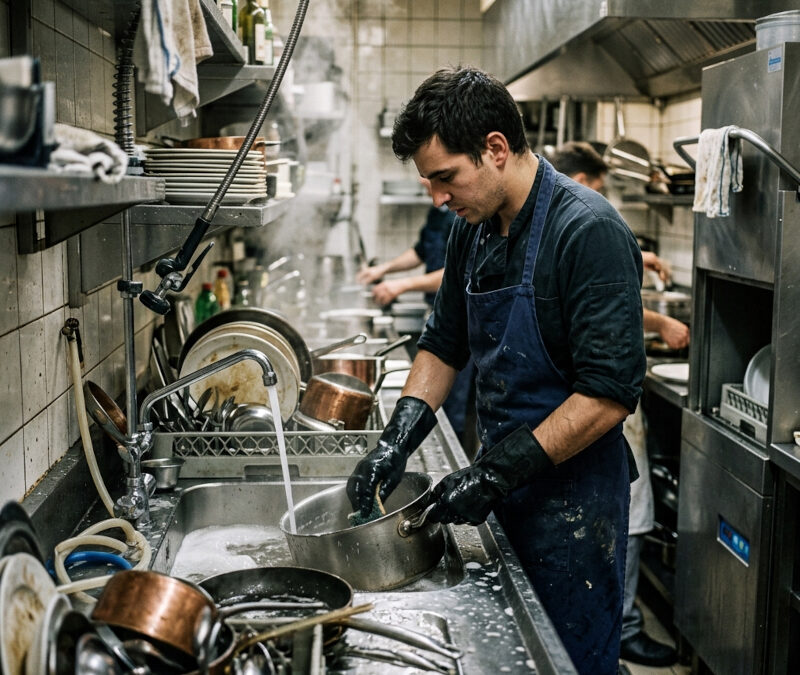 Le plongeur de restaurant : Histoire d’un métier invisible au cœur de la gastronomie française