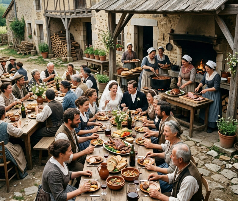 L’histoire du repas de noces dans les campagnes françaises : Menus, préparations collectives et traditions locales